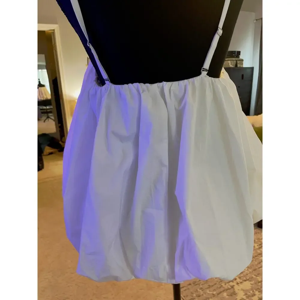 Scoop White Bubble Hem Cami Tank Top Adjustable Straps Size L 12/14 - Picture 6 of 6